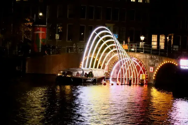 Amsterdam-Light-festival-boat-tour-with-rain-cover
